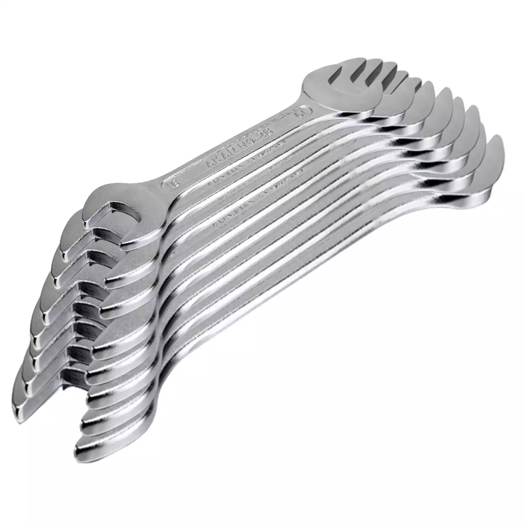 Double Open Ended Jaw Spanner With Tray Packing 12M Set